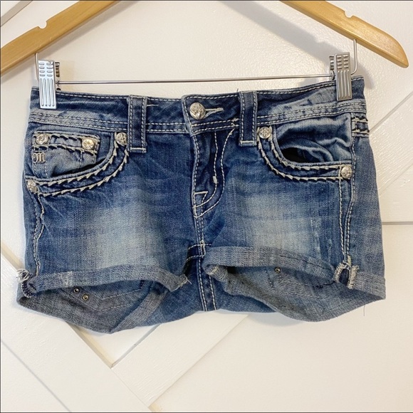 Miss Me Pants - Miss Me Embellished Cut Off Jean Shorts Sz 25